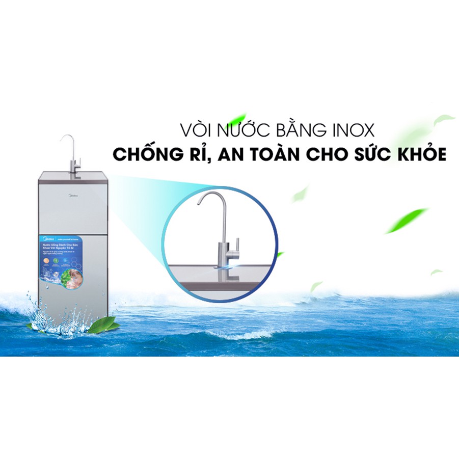 [Mã ELTECHZONE giảm 5% đơn 500K] Máy lọc nước 9 lõi Midea MWP-S0920MR tạo vị ngọt và bổ sung khoáng chất cho nước