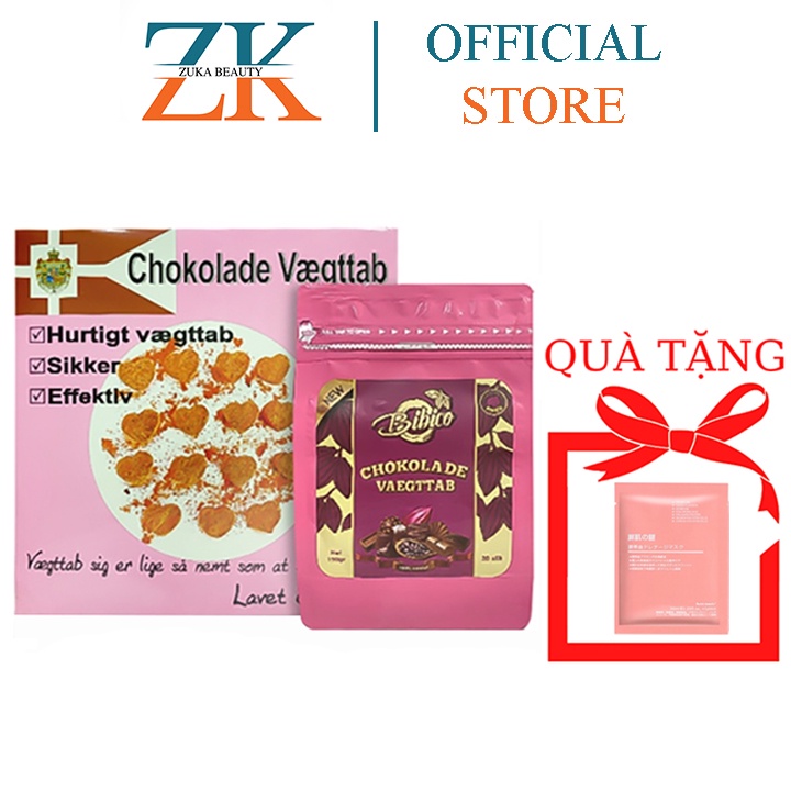 Socola giảm cân Đan Mạch Chokolade Vægttab hộp 40 viên Zuka Beauty giúp giảm mỡ toàn thân nhanh hiệu quả