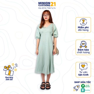 Váy liền cổ tim Minion Clothing dáng xoè phong cách Ulzzang Streetwear Hàn Quốc V1810
