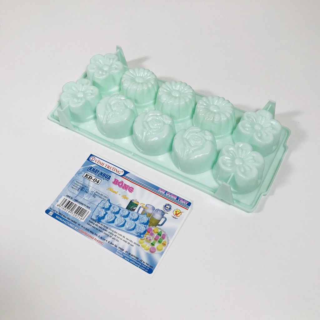 Khuôn rau câu 10 BÔNG hoa hồng, cúc, đào - Ice Tray Flower Shaped / Flower Ice Tray VT-KD04