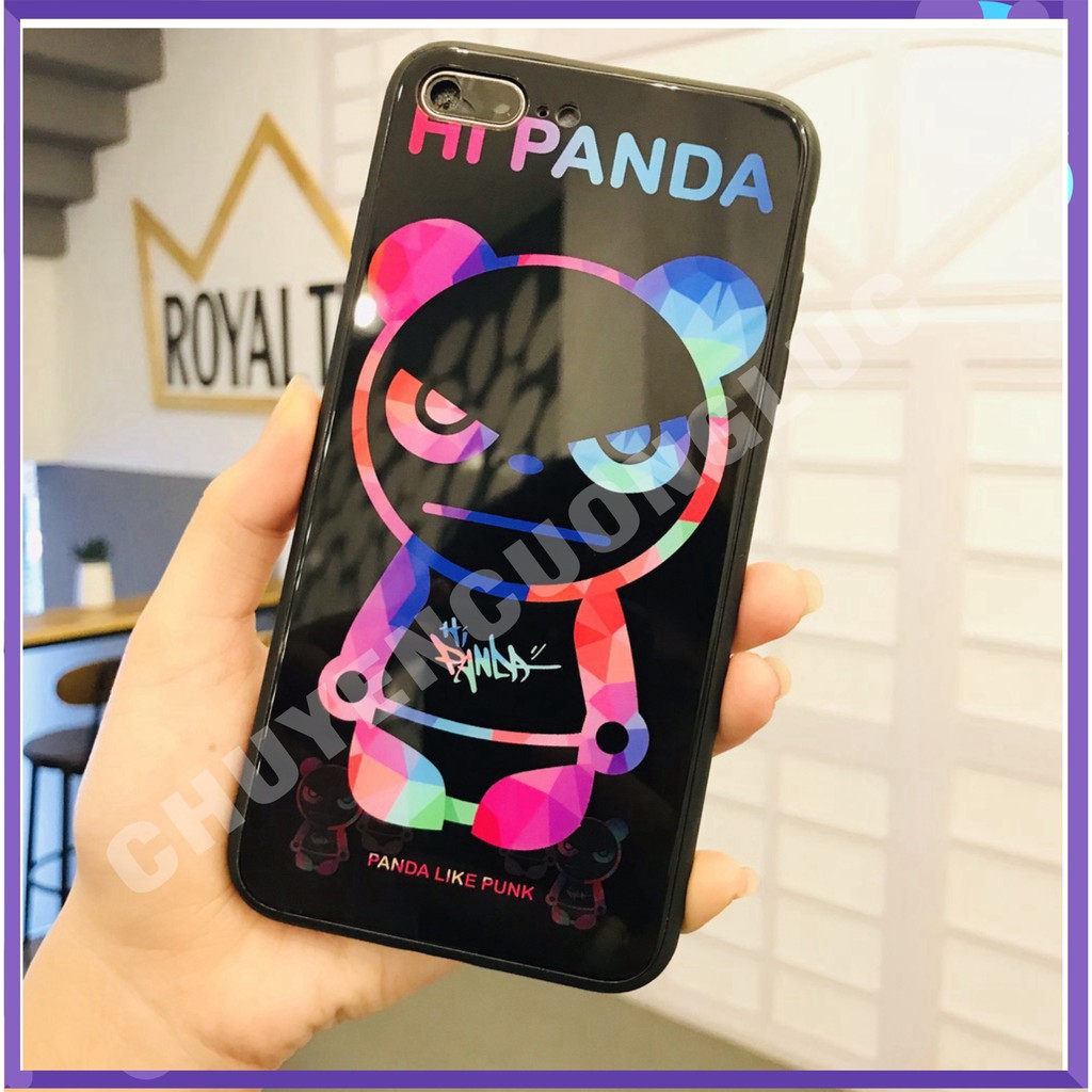 [HOT] Ốp Lưng Kính Cường Lực Panda Mặt Quỷ