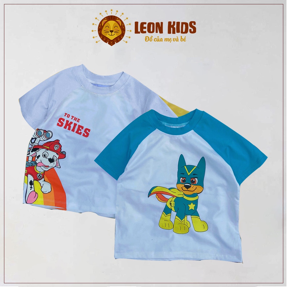 Áo phông cho bé 100% cotton in hình chó siêu nhân mát mẻ Từ LeonKids