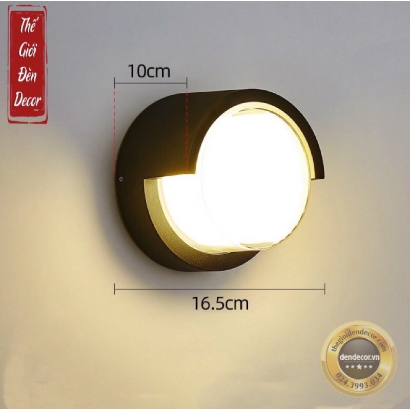 Đèn tường led tròn 12W đèn gắn tường cột cổng ngoài trời chống nước