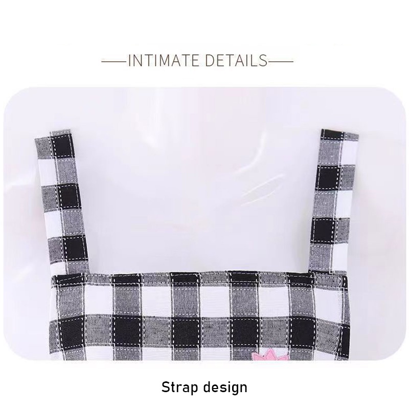 ONLY HOUSE Tạp Dề Bằng cotton Lanh Chống Bẩn In Caro Dễ Thương Cho Nữ