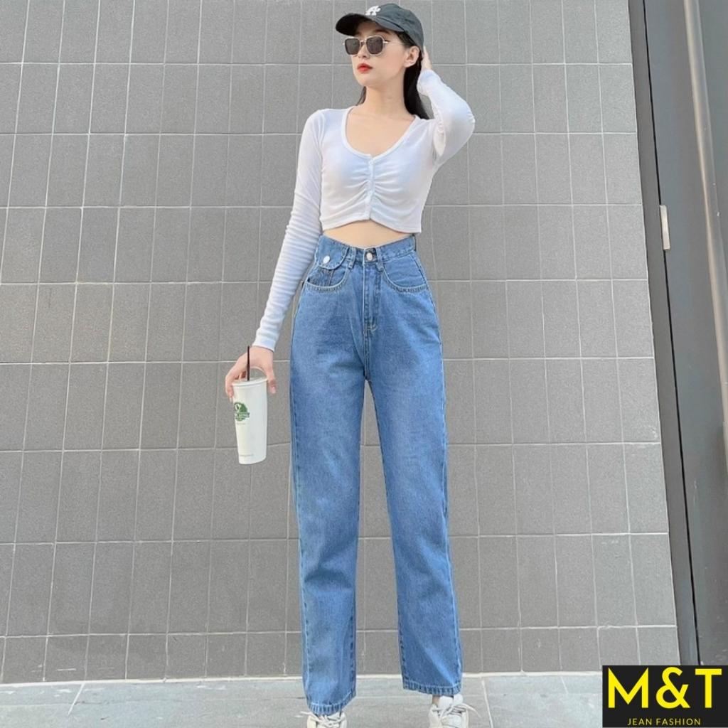 Quần jean nữ - Quần baggy nữ cao cấp dáng suông phong cách Ulzzang chất liệu bò dày dặn không giãn MT3024-3025 | BigBuy360 - bigbuy360.vn