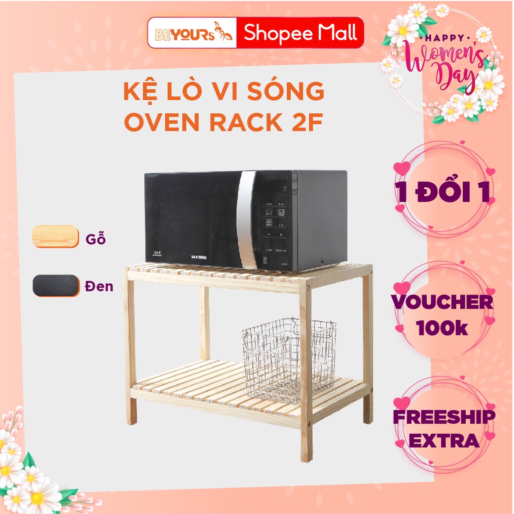 Kệ Gỗ Đa Năng Lò Vi Sóng Decor BEYOURs Oven Rack 2F - Nội Thất Lắp Ráp Phòng Bếp