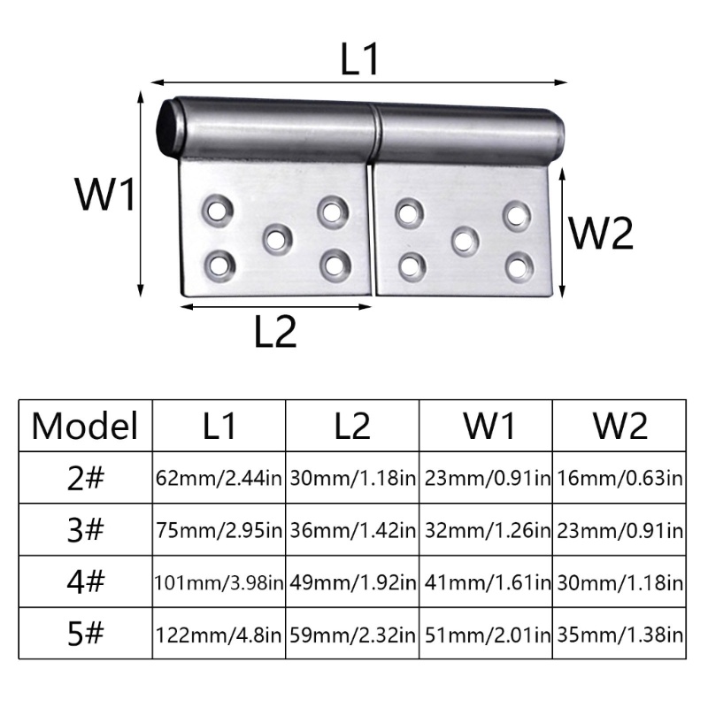 Bản Lề Cửa 5 Lỗ Bằng Thép Không Gỉ Chất Lượng Cao