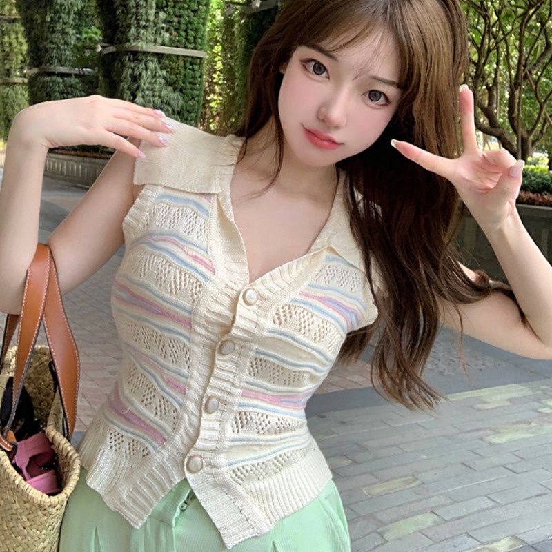 Áo Khoác Cardigan Len Mỏng Cổ Chữ V Thời Trang Cho Nữ
