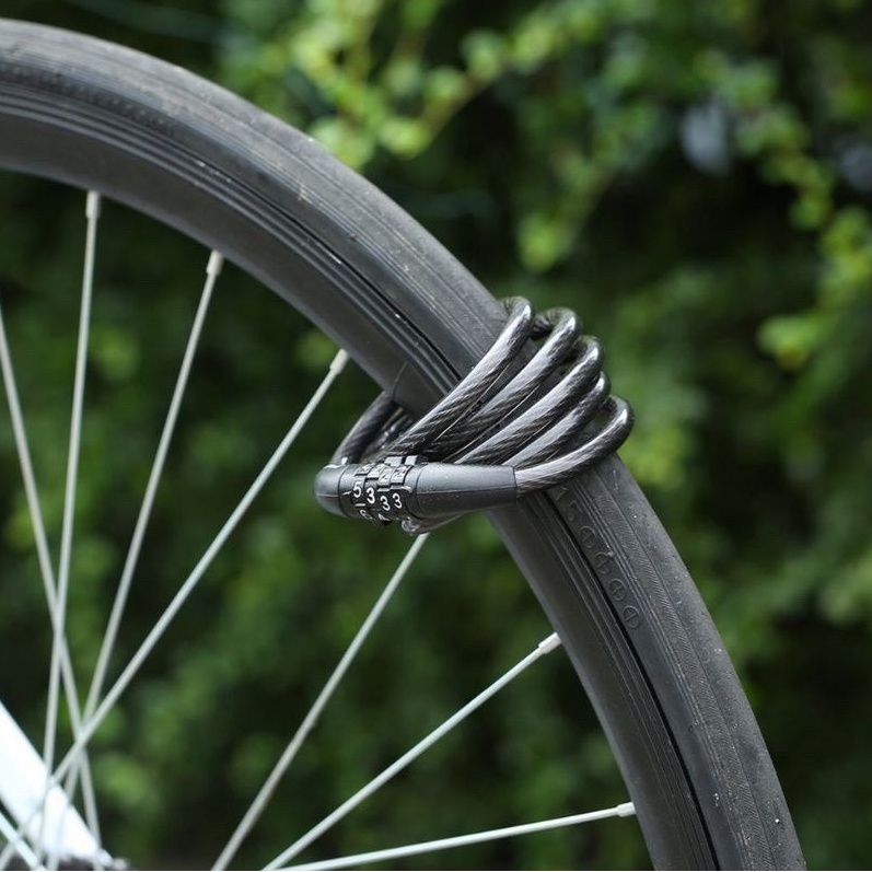 Khoá xe đạp dây xoắn 4 số khóa dây xe đạp thể thao