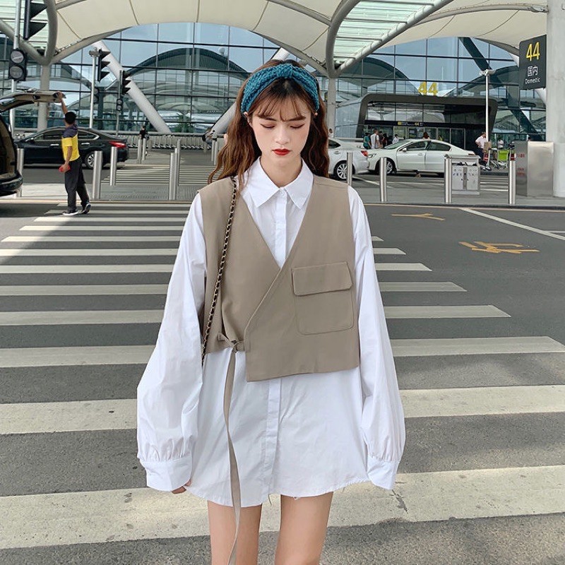 Áo Vest Gile Croptop Khoác Ngoài Menswear Style Cá Tính