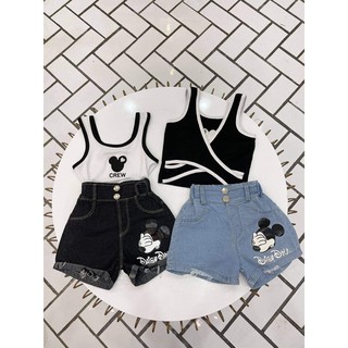 Bộ mickey crew bé gái