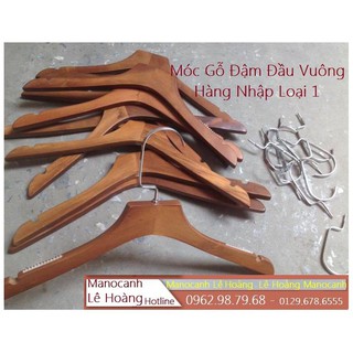 Móc Gỗ Nữ Màu Gỗ Đậm, Đầu Vuông