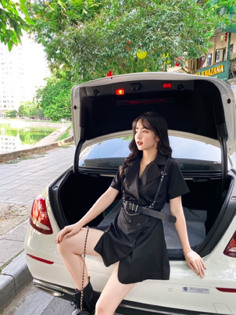 váy vest ngắn tay kèm đai lưng Jna Official. | BigBuy360 - bigbuy360.vn