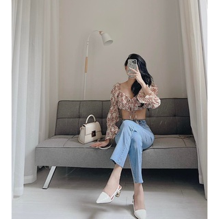Áo croptop hoa nhí dài tay Samhyewear