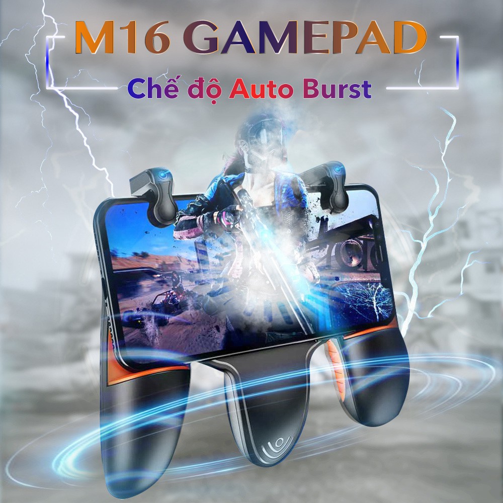 Tay cầm Auto Tap M16 hỗ trợ chơi Game Mobiles bắn liên tục tự động PUBG Mobile / Call of Duty/ ROS/ FreeFire