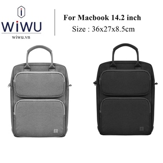 Túi sách dọc Wiwu Alpha Vertical Layer Bag cho Macbook 14.2 inch M1 , Laptop 14 inch , Có quai đeo chính hãng cao cấp