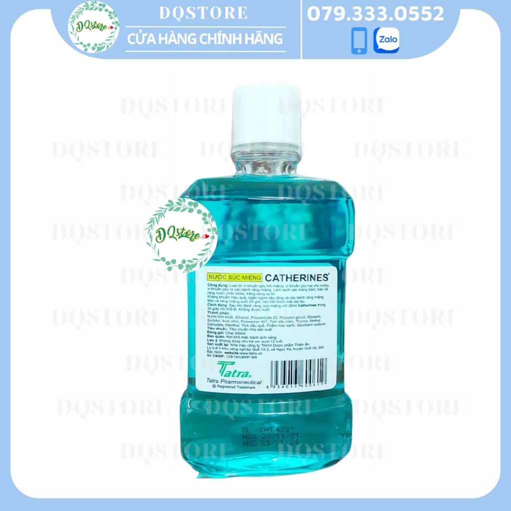 Nước súc miệng bạc hà Catherine xuất xứ Việt Nam (ít cay hơn Listerine)