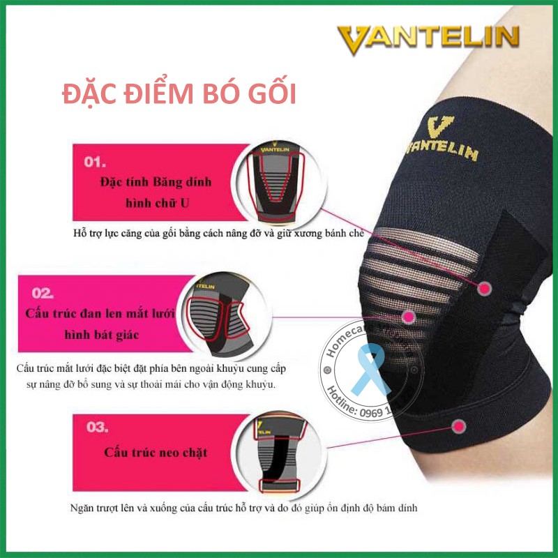 Băng bảo vệ khớp gối VANTELIN, Số 1 Nhật Bản, bảo vệ khớp gối, dây chằng, dùng hàng ngày