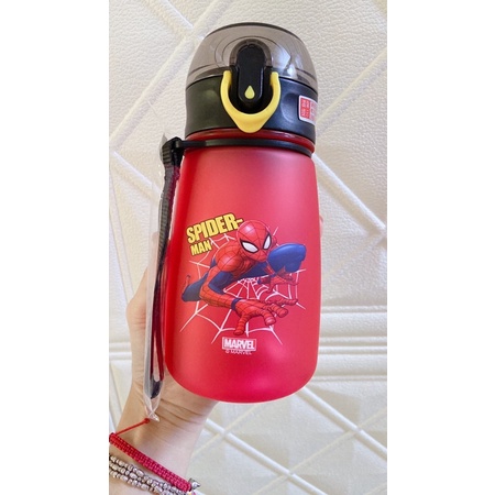 BÌNH NƯỚC SIÊU NHÂN NHỆN 450ml CÓ ỐNG HÚT DISNEY