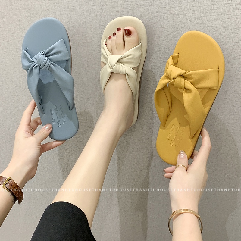 Dép Nữ Quai Chéo Thắt Nơ Ulzzang - ORDE001