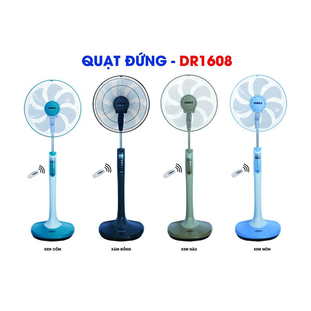 DR1608 [GIAN HÀNG UY TÍN] [HÀNG CHÍNH HÃNG] Quạt đứng có điều khiển DR1608 Senko