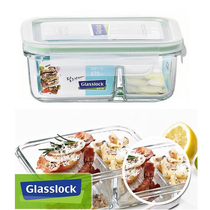 Hộp thủy tinh chia ngăn Glasslock 670ml