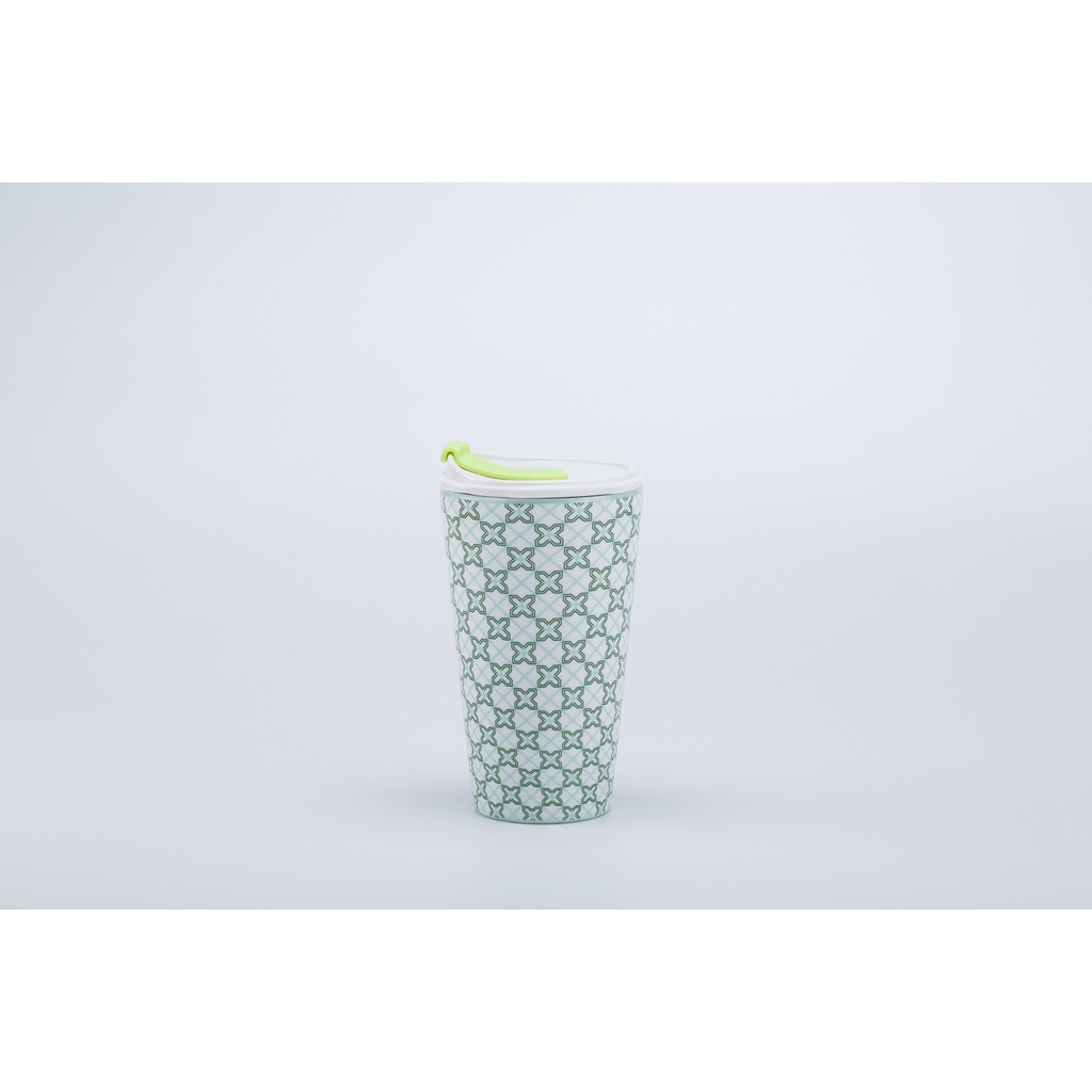 Ly Sứ Dưỡng Sinh Minh Long 0.48 L + Nắp Ống Hút - Komos