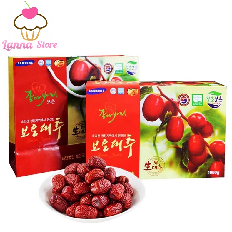 [LOẠI 1] Táo Đỏ Sấy Khô Hàn Quốc Hộp 1Kg tặng kèm túi xách siêu sang trọng