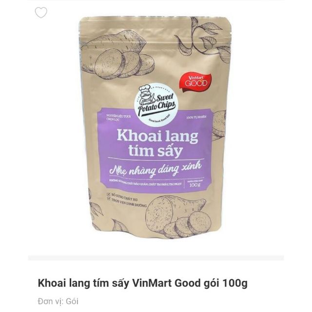 Khoai lang tím sấy 100g Vinmart Good