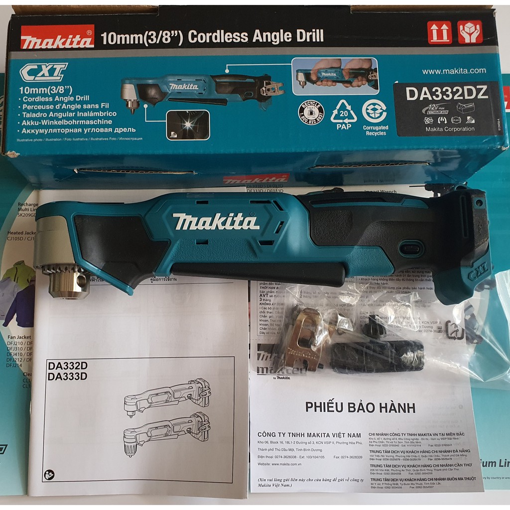 MÁY KHOAN GÓC DÙNG PIN MAKITA DA332DZ - 12V