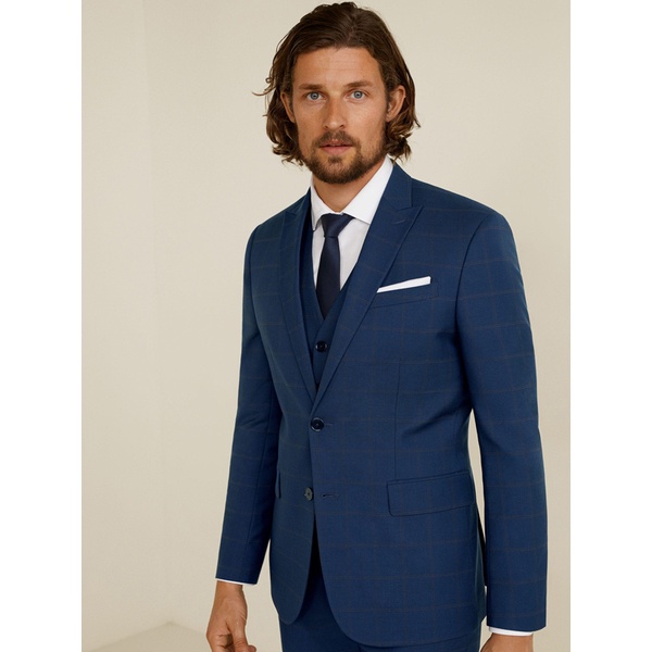 Áo Vest Blazers Nam Mango Slim fit checked blazer - SIZE XL - 54