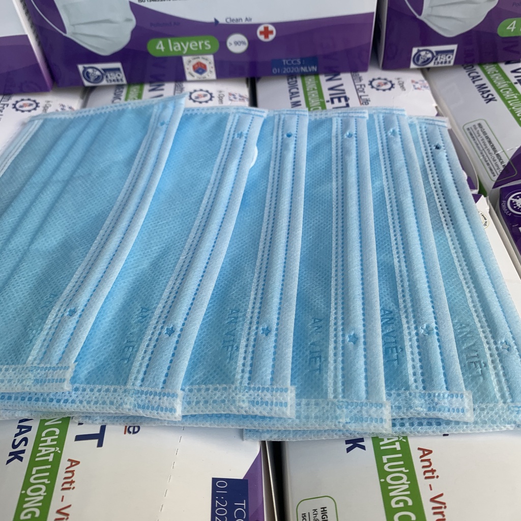 khẩu trang y tế 4 lớp, hộp 50c, có giấy chứng nhận, hàng chất lượng,không đổ lông, kháng khuẩn | BigBuy360 - bigbuy360.vn