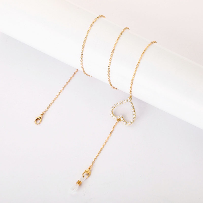 Chuỗi đeo mắt kính chống thất lạc phối mặt phụ kiện và ngọc trai thời trang