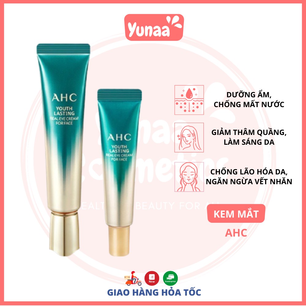 [BẢN 2021] Kem mắt AHC Season 7 Ageless Real Eye Cream For Face (30ml + 12ml) [Yunaa Cosmetics]