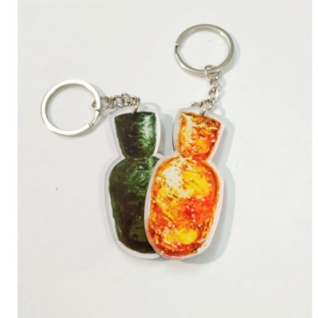 Móc Khóa, móc trang trí balo DarkSoul "Estus Flask" hai mặt nhựa cứng Mica