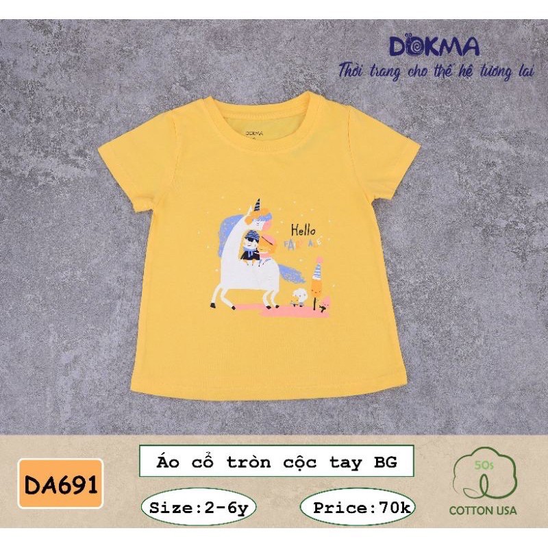 Áo cộc tay bé gái Dokma DA691 (Sz 2-6T)