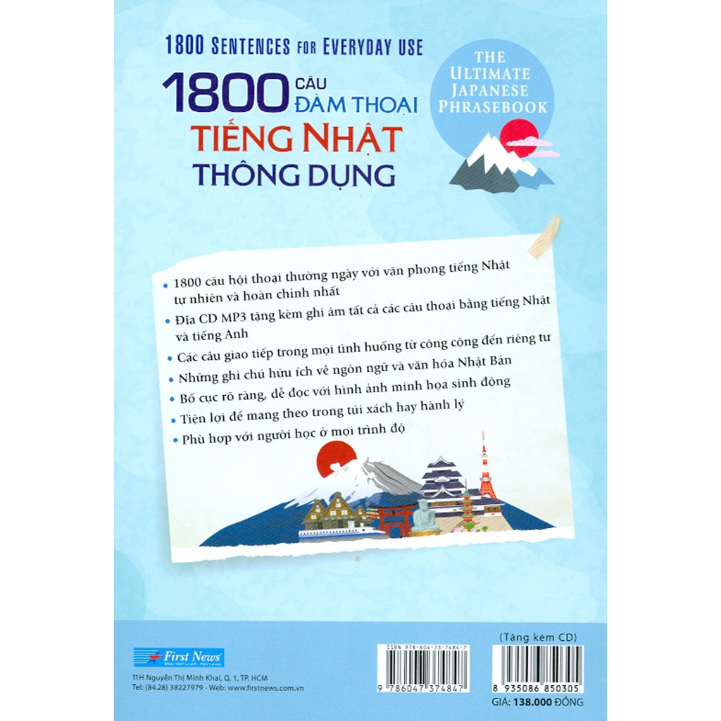 Sách - 1800 Câu Đàm Thoại Tiếng Nhật Thông Dụng