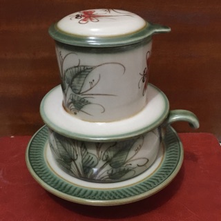 Phin pha cà phê vẽ hoạ tiết  Gốm sứ bát Tràng cao cấp