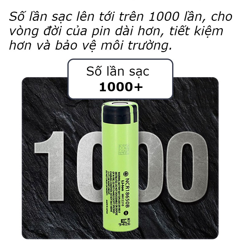 Cell pin Panasonic 18650 li-ion dung lượng khủng 3400 MAH bao check made in Japan (pin màu xanh lá)