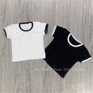 Áo Croptop Kẻ Viền
