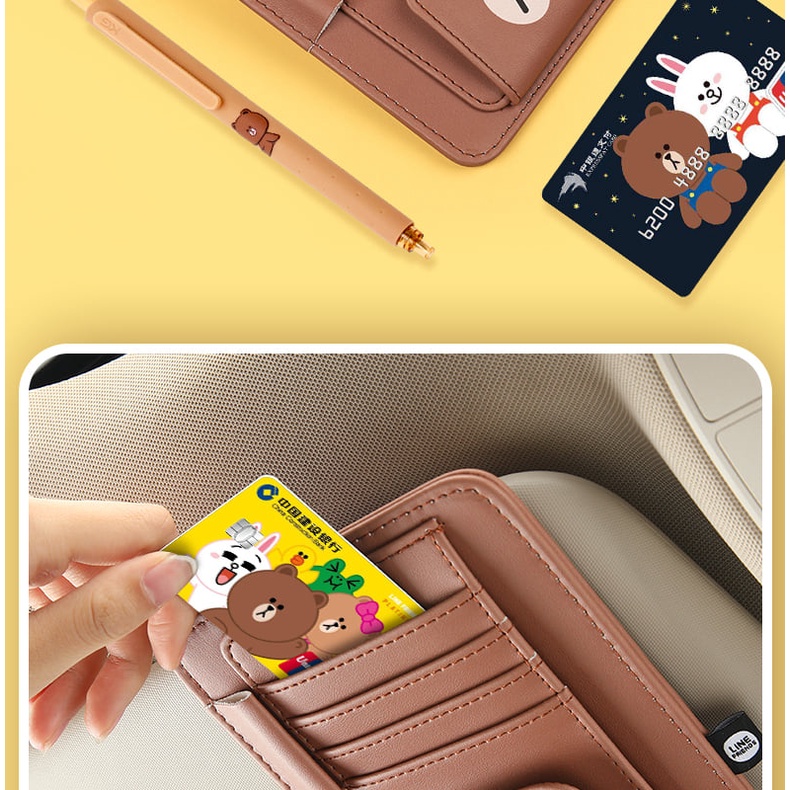 VÍ DA ĐA NĂNG GẮN TẤM CHE NẮNG XE HƠI HÌNH GẤU BROWN DỄ THƯƠNG