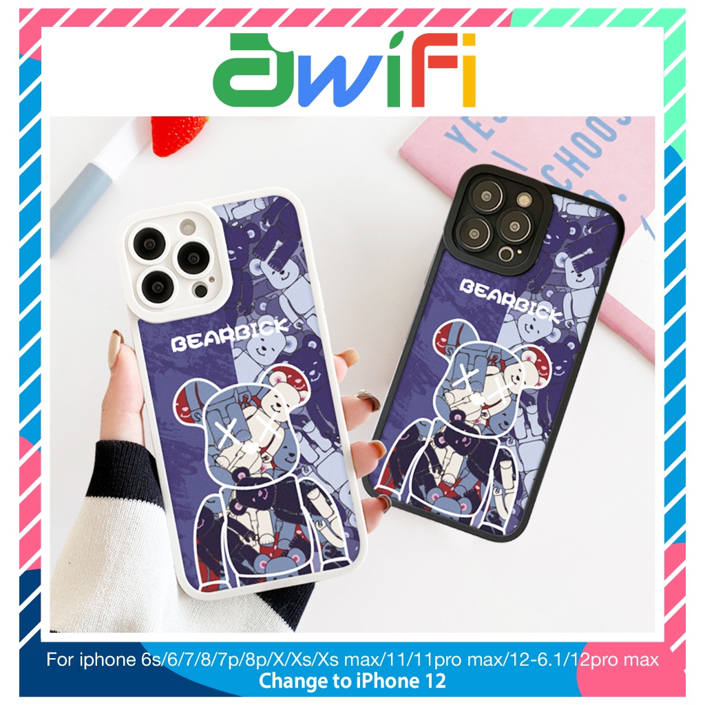 Ốp lưng iphone cạnh vuông lỗ camera robot bear 6s/6splus/7/7plus/8/8plus/x/xs/11/12/13/pro/max/plus/promax-Sale Sốc M2-3