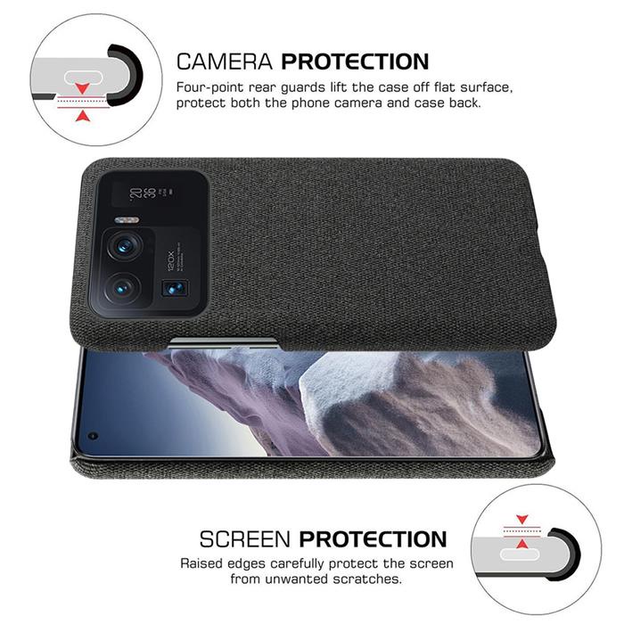 Ốp Điện Thoại Da Phối Vải Canvas Cứng Chống Rơi Cho Xiaomi Mi11 Ultra 11Ultra 11T Pro