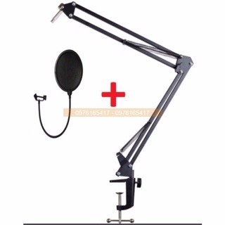 _Chân Micro kẹp bàn NB-37 kèm màng lọc âm