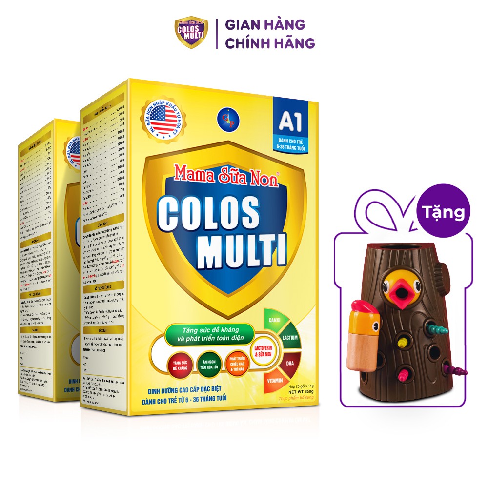 Combo 2 hộp sữa bột cho bé Colosmulti các loại 350g - 450g [Quà tặng bộ đồ chơi chim gõ sâu]