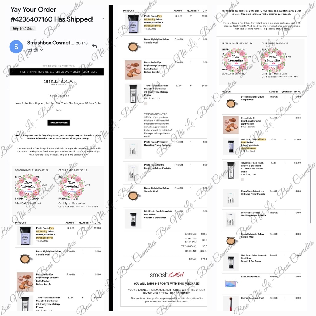 Kem lót Smashbox Photo Finish các dòng
