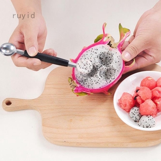 Áo Thun Tay Ngắn In Chữ Chengyixin848286 Muỗng Múc Kem/Trái Cây Hai Đầu Bằng Thép Không Gỉ Đa Năng