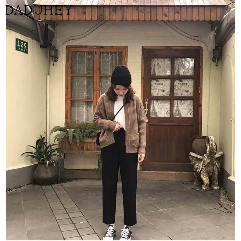 Quần âu harem thẳng dáng rộng chín tấc thời trang mùa hè plus size dành cho nữ