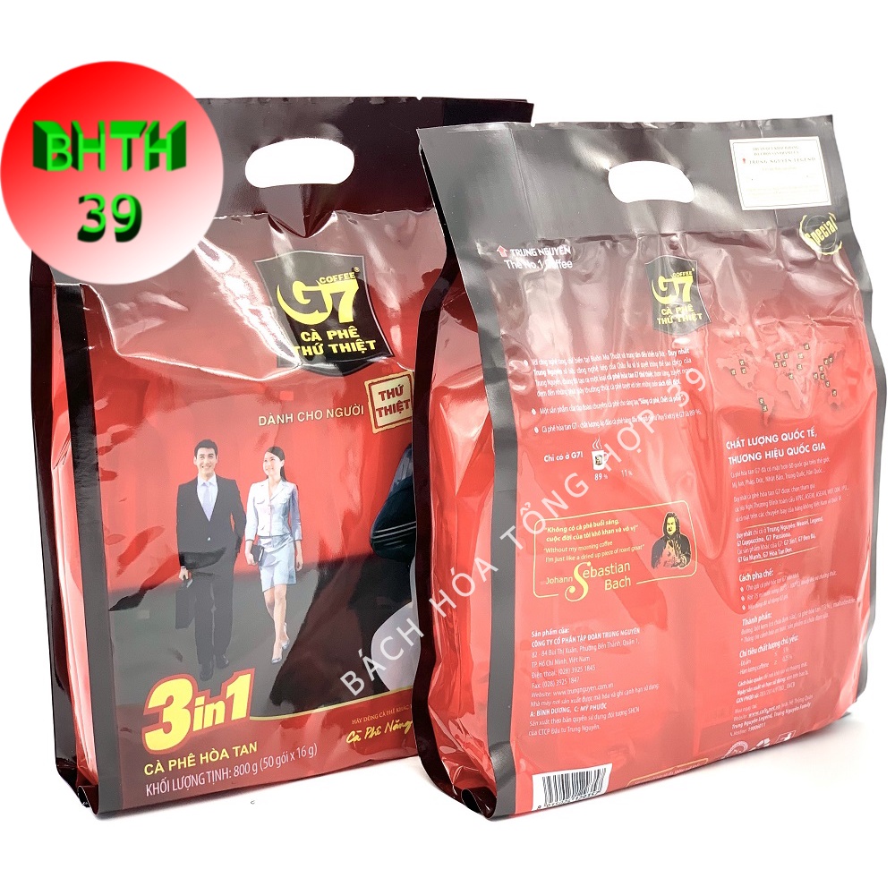 (có tem xác thực) Cafe Trung Nguyên - cà phê G7 bịch 50 gói