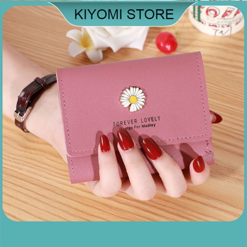 Ví nữ ngắn khắc chữ hình ảnh đẹp cầm tay mini nhỏ gọn bỏ túi nhiều ngăn dễ thương đựng tiền giá rẻ KIYOMI STORE